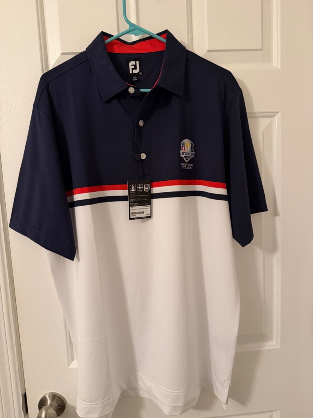 Ryder Cup 2020 Men’s Navy White Polo with Red Accent